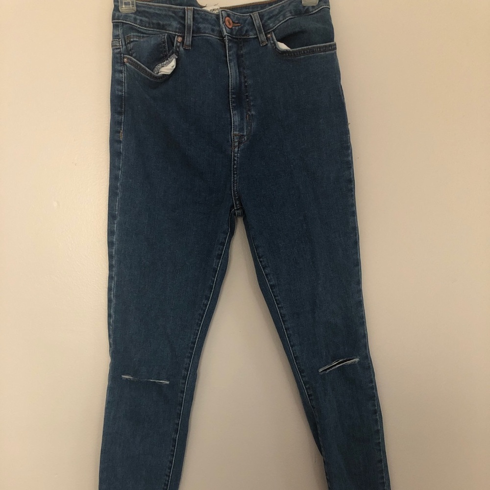 Forever 21 jeans, two rips